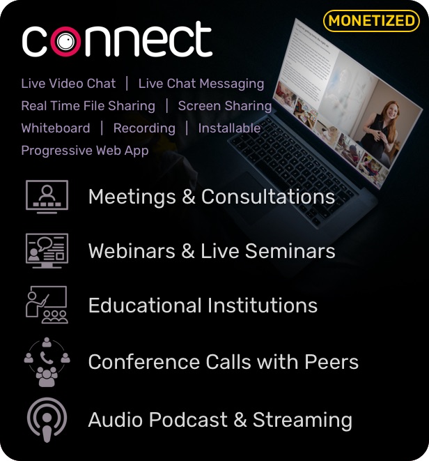 Connect - WebRTC, Jitsi, Zoom, Meet, Meeting, Zoom Alternative