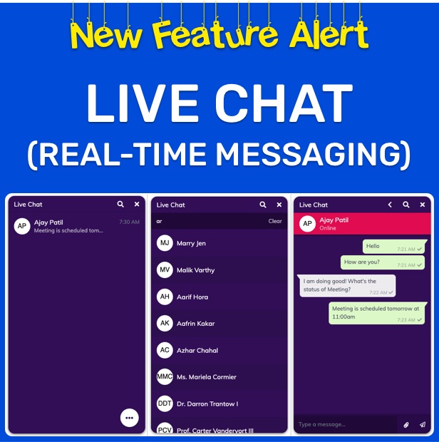 Connect - New Feature - Live Chat, Real Time Messaging